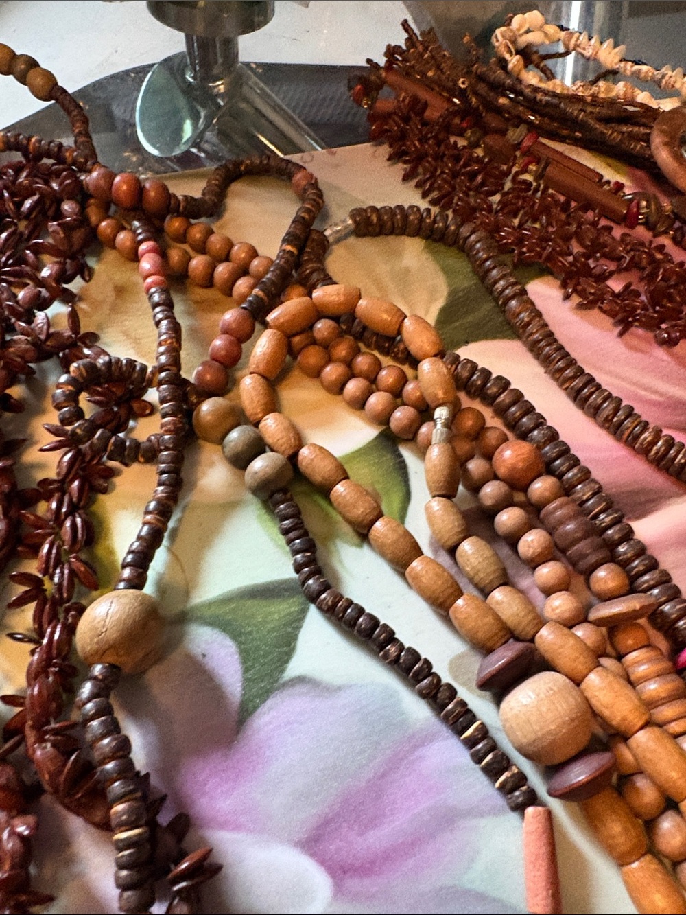 Bohemian Mixed Wood and Bead Layered Necklace ,Ethnic Boho necklaces, bracelets - Picture 12 of 13